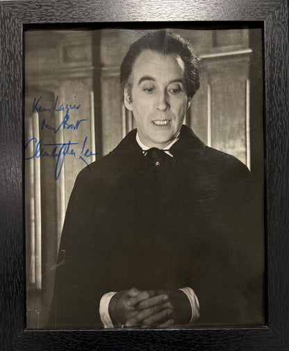 Christopher Lee, Hand Signed 'Scars Of Dracula' Framed Photo With COA
