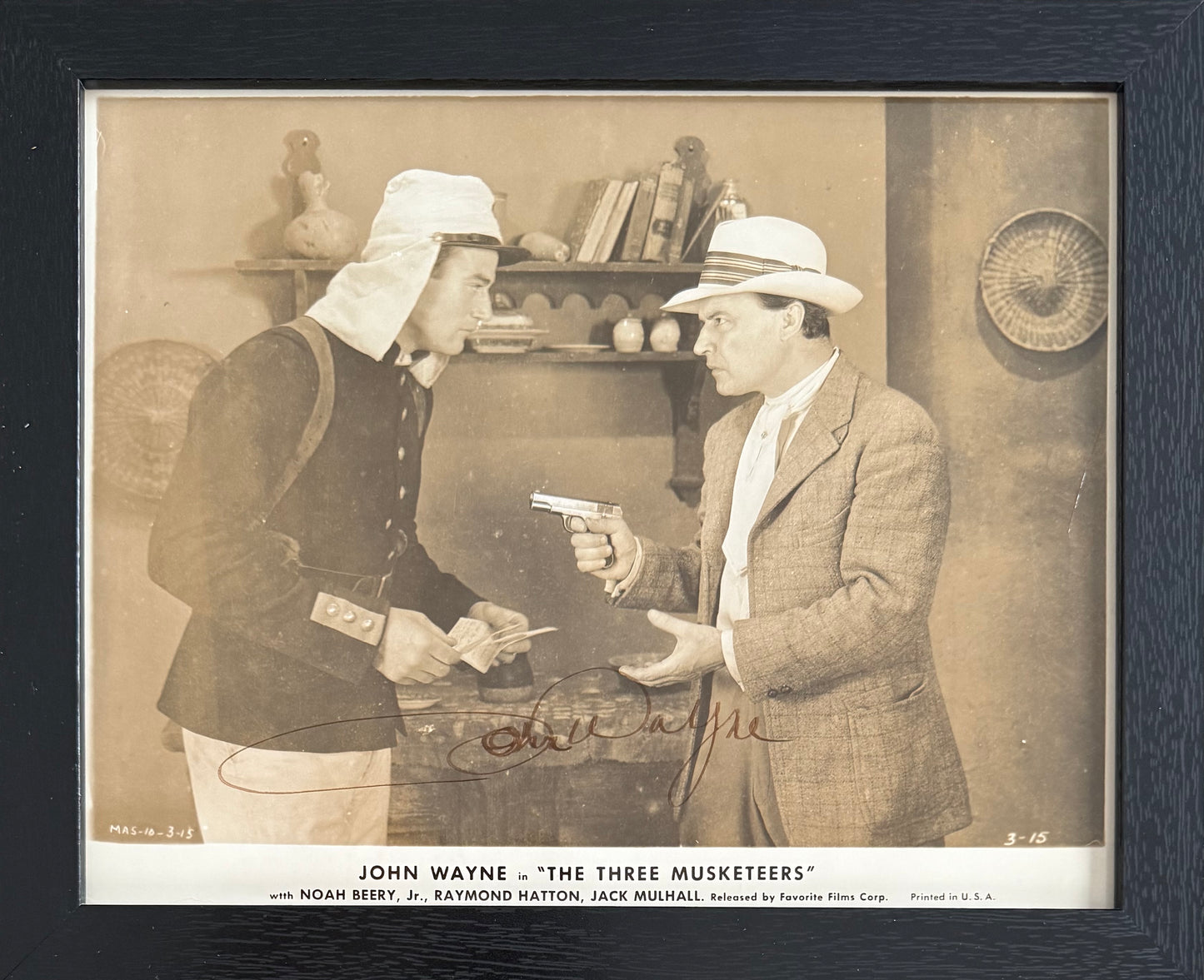 John Wayne, Hand Signed Framed 25cm x 20cm Original 'The Three Musketeers' Photo & COA