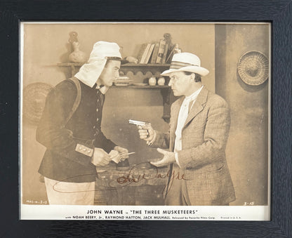 John Wayne, Hand Signed Framed 25cm x 20cm Original 'The Three Musketeers' Photo & COA
