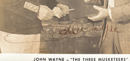 John Wayne, Hand Signed Framed 25cm x 20cm Original 'The Three Musketeers' Photo & COA