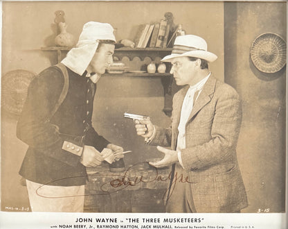 John Wayne, Hand Signed Framed 25cm x 20cm Original 'The Three Musketeers' Photo & COA