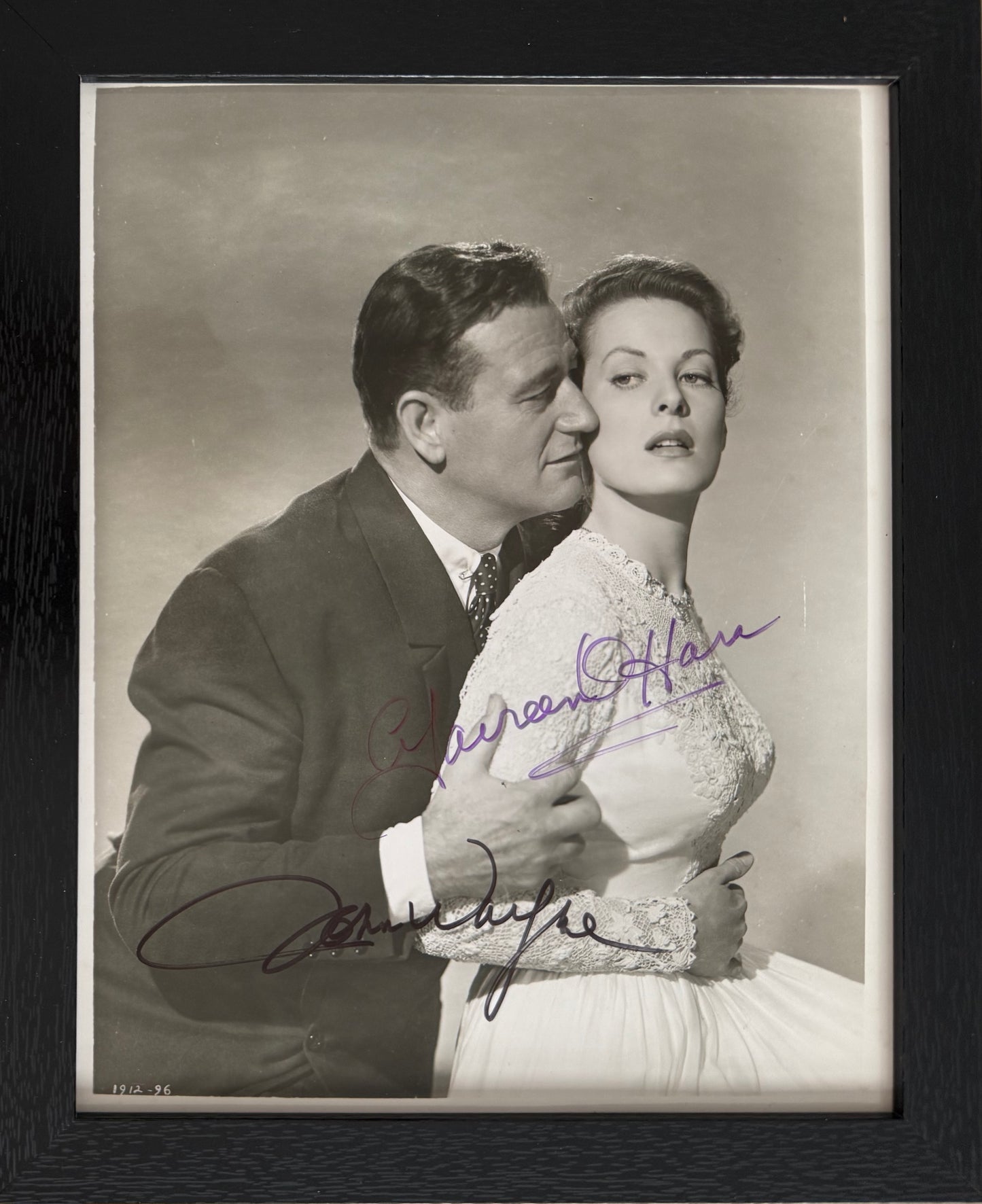 John Wayne, Maureen O'Hara Hand Signed Framed 25cm x 20cm Original 'The Quiet Man' Photo & COA