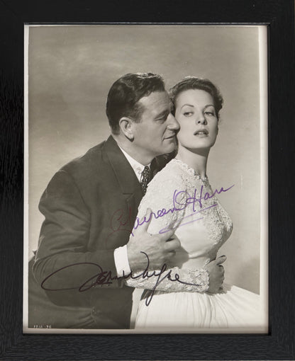 John Wayne, Maureen O'Hara Hand Signed Framed 25cm x 20cm Original 'The Quiet Man' Photo & COA