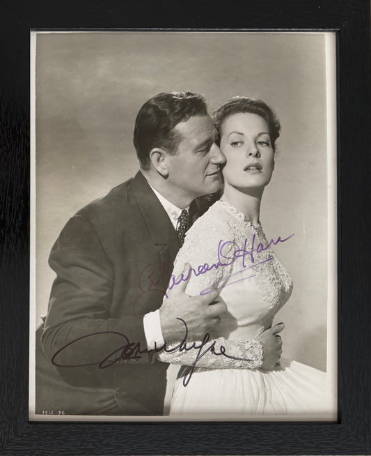 John Wayne, Maureen O'Hara Hand Signed Framed 25cm x 20cm Original 'The Quiet Man' Photo & COA