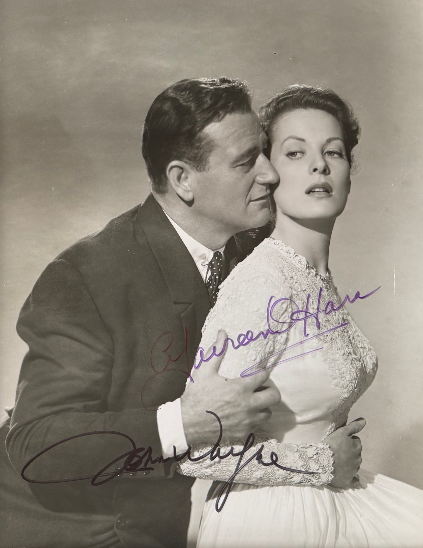 John Wayne, Maureen O'Hara Hand Signed Framed 25cm x 20cm Original 'The Quiet Man' Photo & COA