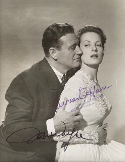 John Wayne, Maureen O'Hara Hand Signed Framed 25cm x 20cm Original 'The Quiet Man' Photo & COA