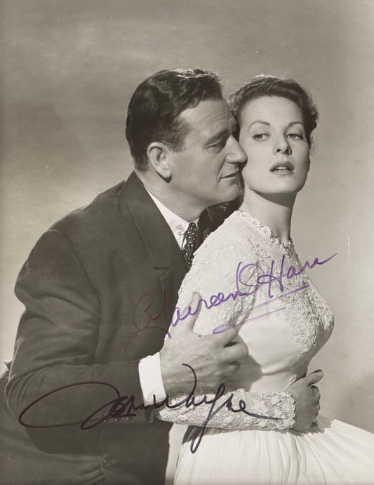 John Wayne, Maureen O'Hara Hand Signed Framed 25cm x 20cm Original 'The Quiet Man' Photo & COA