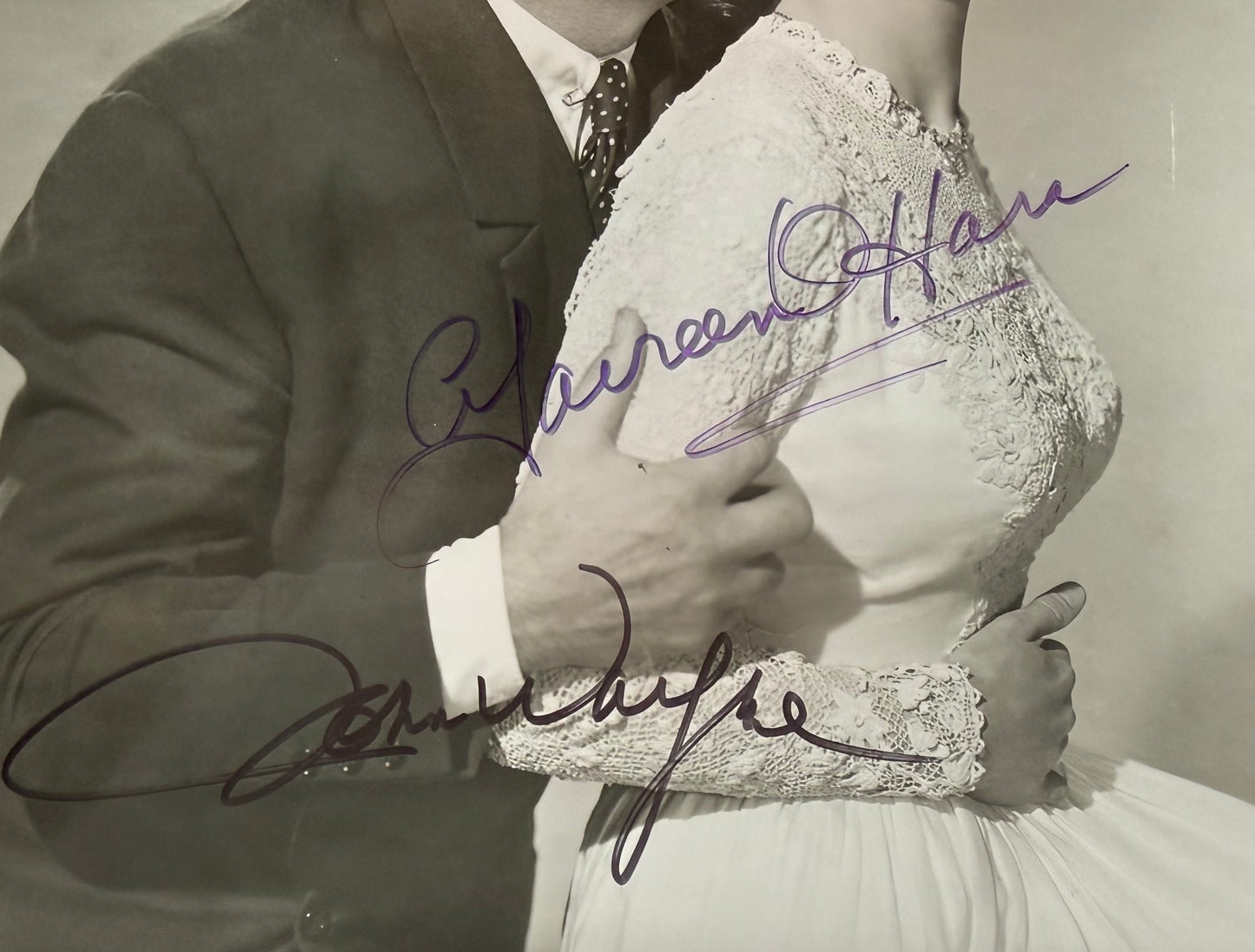 John Wayne, Maureen O'Hara Hand Signed Framed 25cm x 20cm Original 'The Quiet Man' Photo & COA
