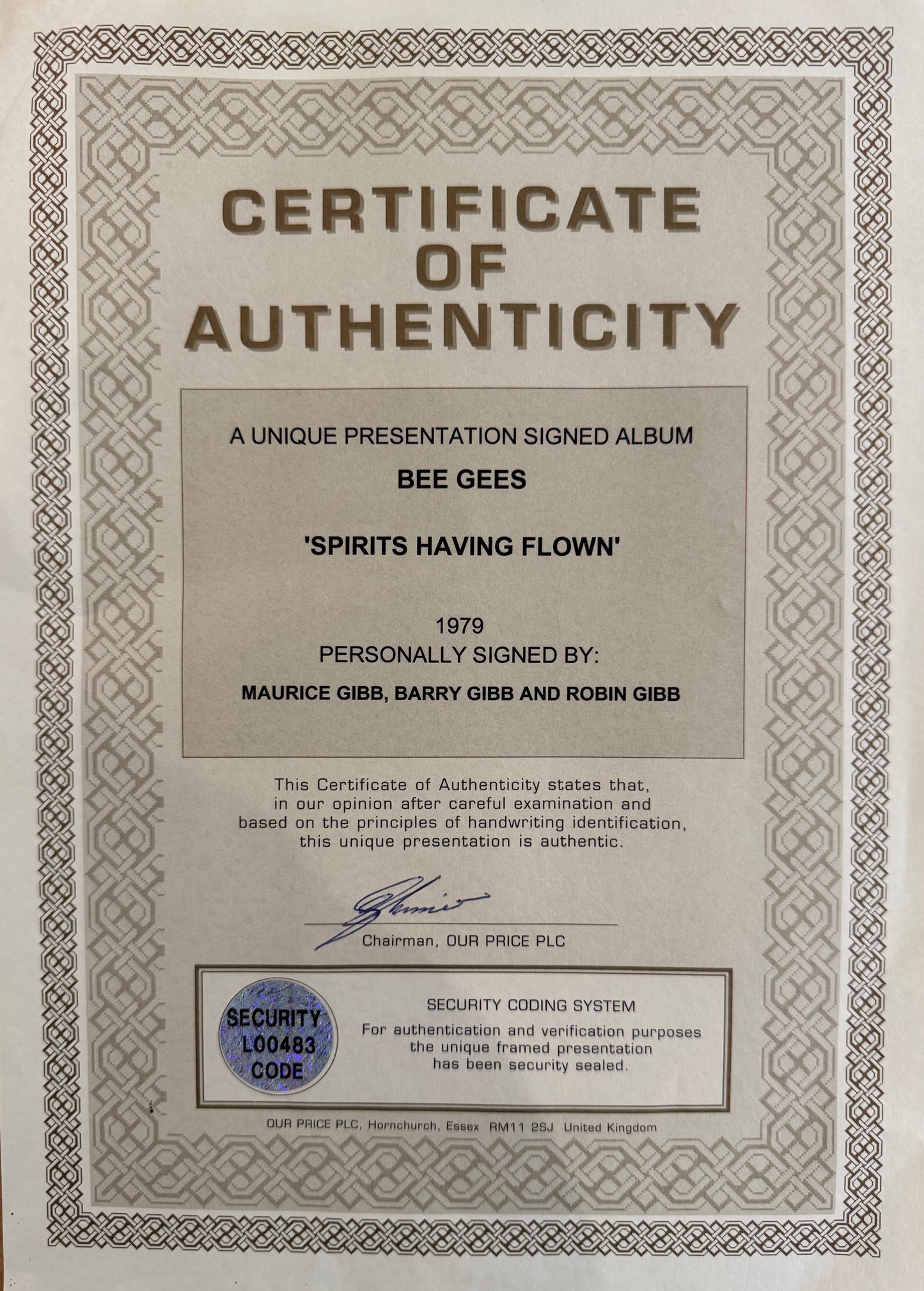 The Bee Gees Full Band Hand Signed Mounted Album Presentation & Our Price COA