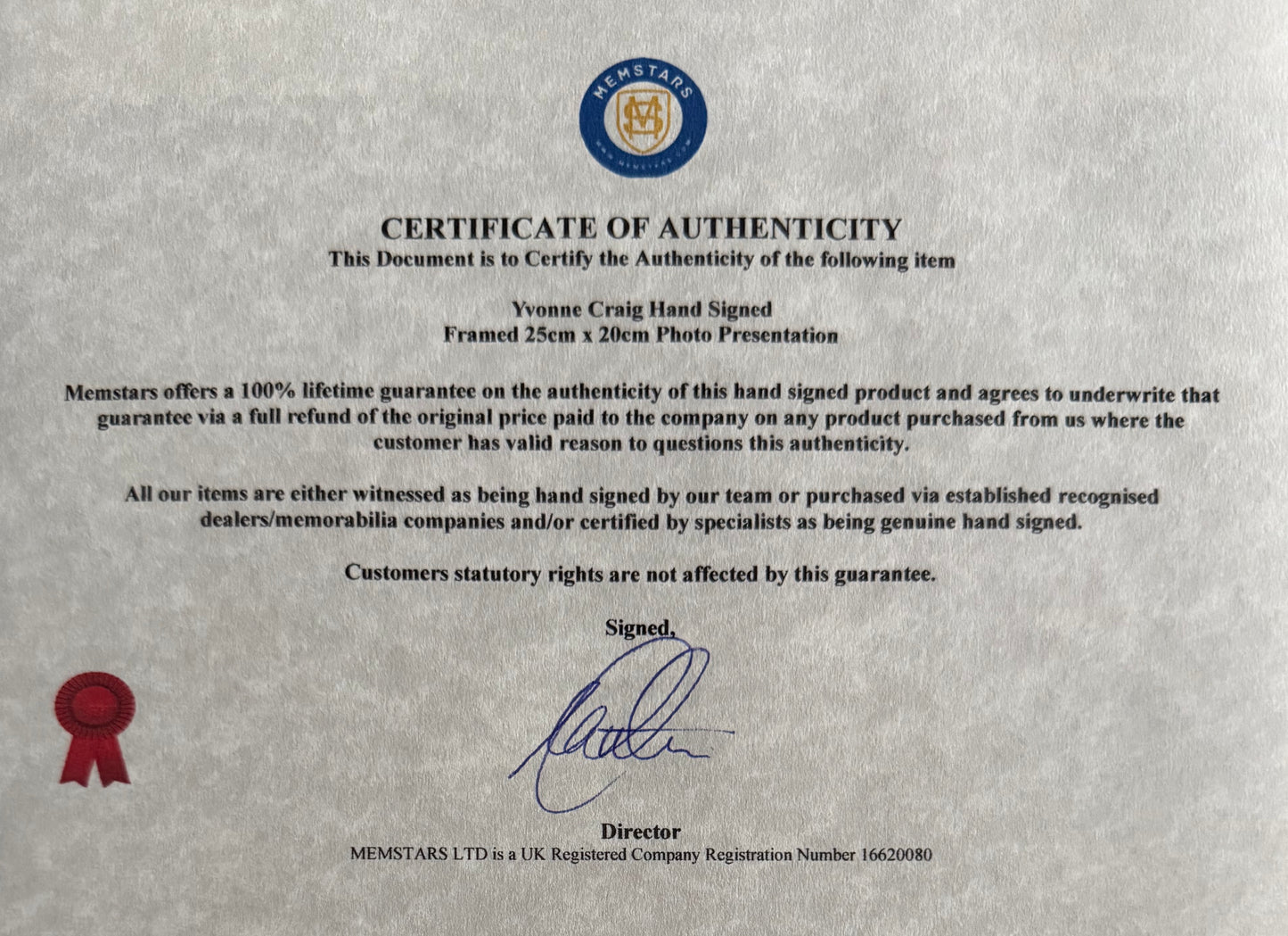 Yvonne Craig Guaranteed Hand Signed Original 'Batgirl' Photo With COA