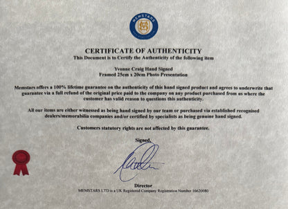 Yvonne Craig Guaranteed Hand Signed Original 'Batgirl' Photo With COA