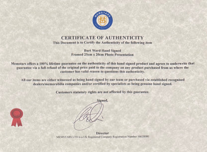 Burt Ward, Guaranteed Hand Signed Mounted, Framed 'Batman' Presentation & COA