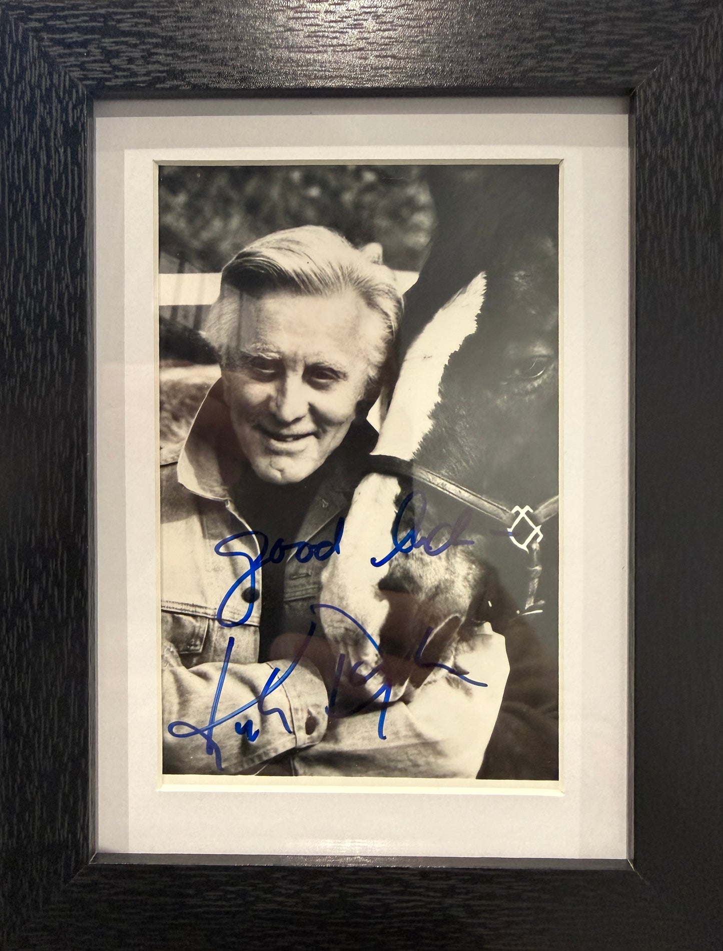 Kirk Douglas Hand Signed Framed Publicity Photocard & COA