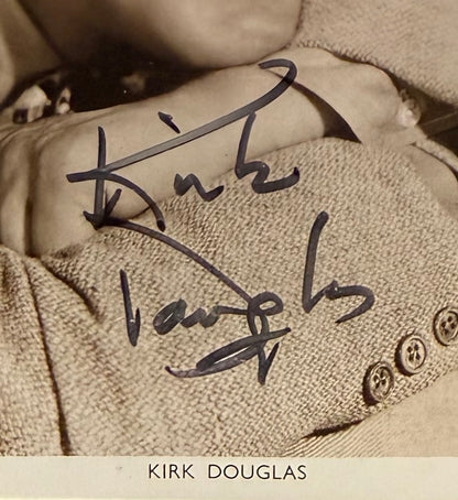 Kirk Douglas Hand Signed Framed Publicity Photocard & COA