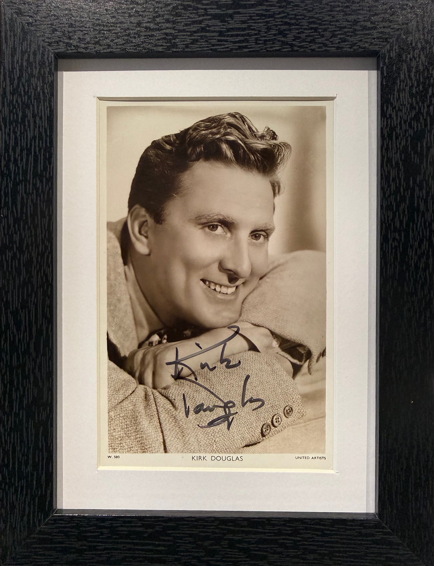 Kirk Douglas Hand Signed Framed Publicity Photocard & COA