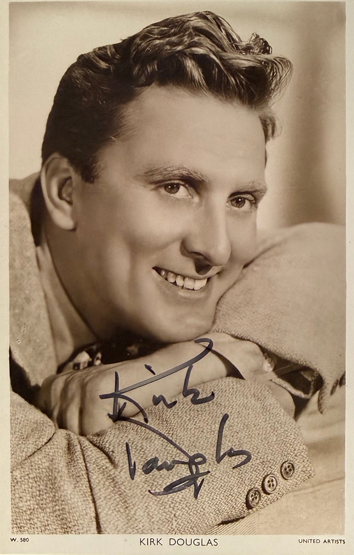 Kirk Douglas Hand Signed Framed Publicity Photocard & COA