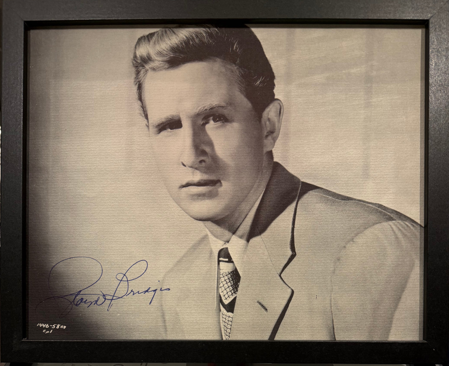 Lloyd Bridges, American Actor, Hand Signed Framed, Mounted Original Magazine Page & COA