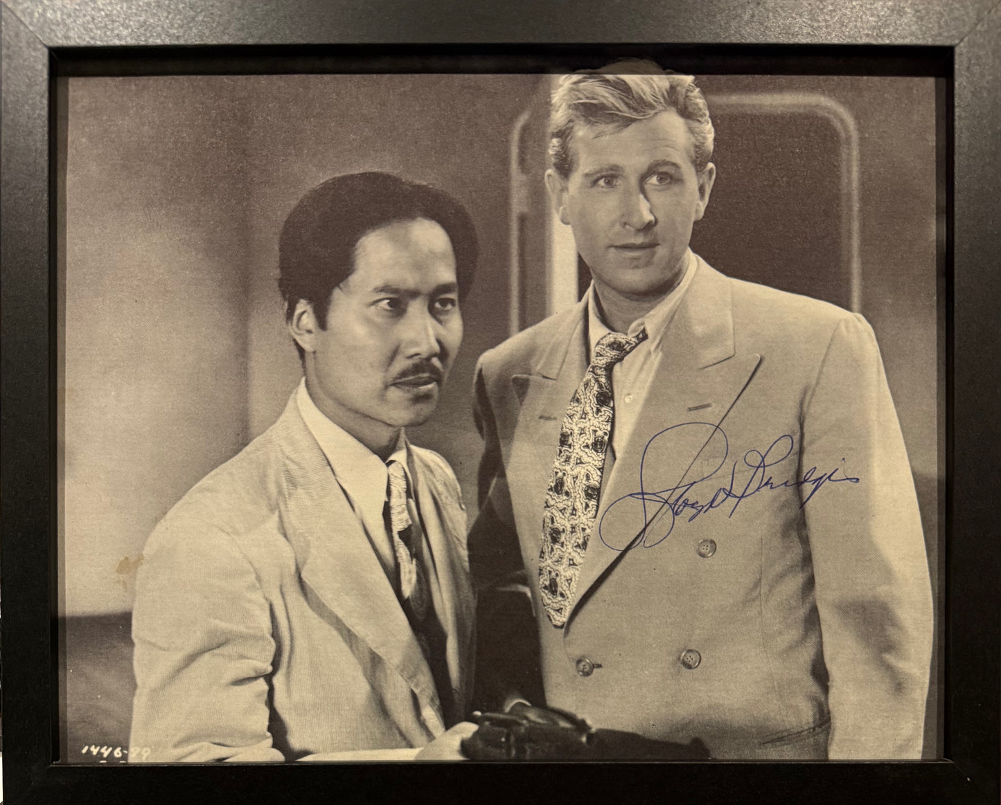 Lloyd Bridges, American Actor, Hand Signed Framed, Mounted Original Magazine Page & COA