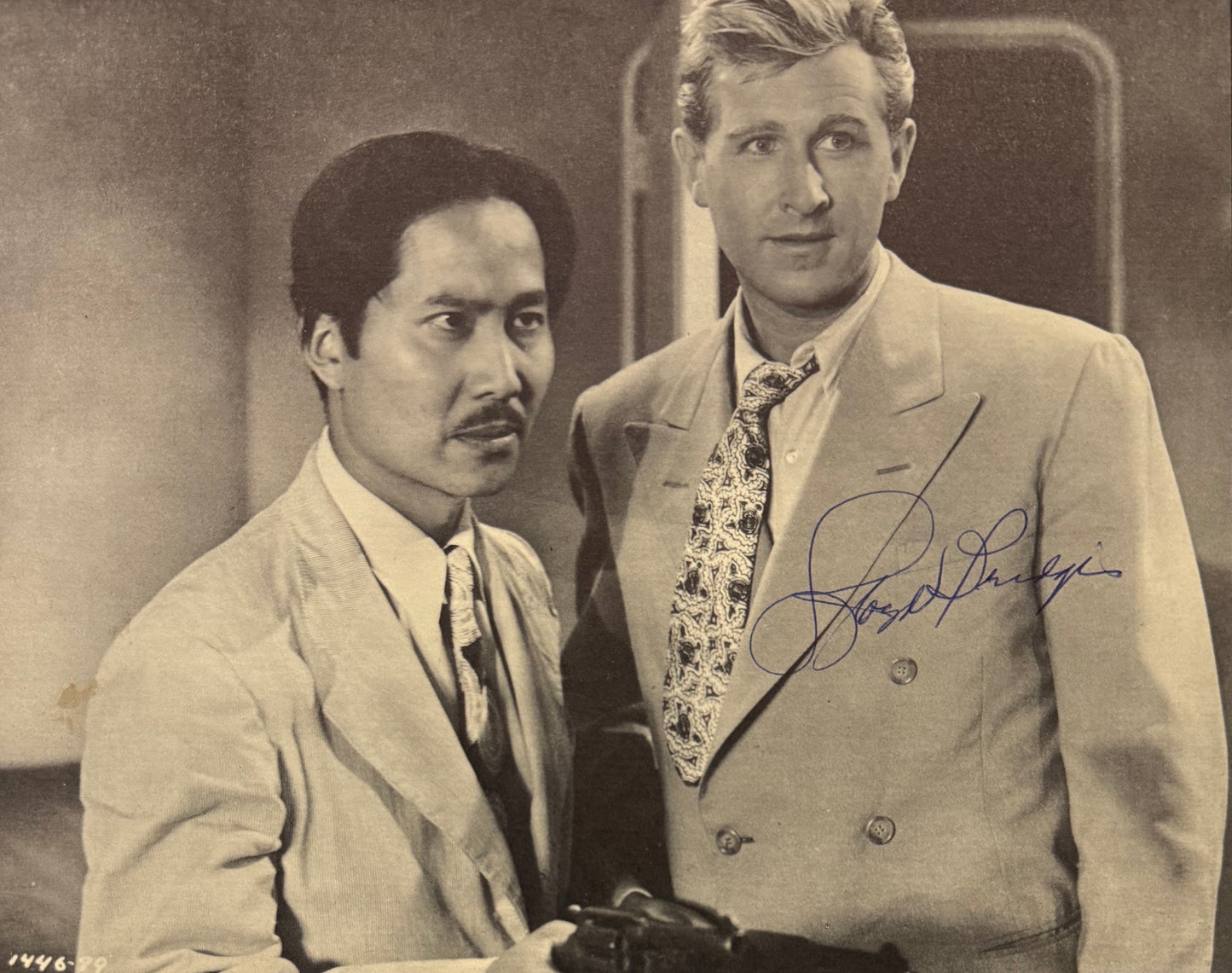 Lloyd Bridges, American Actor, Hand Signed Framed, Mounted Original Magazine Page & COA