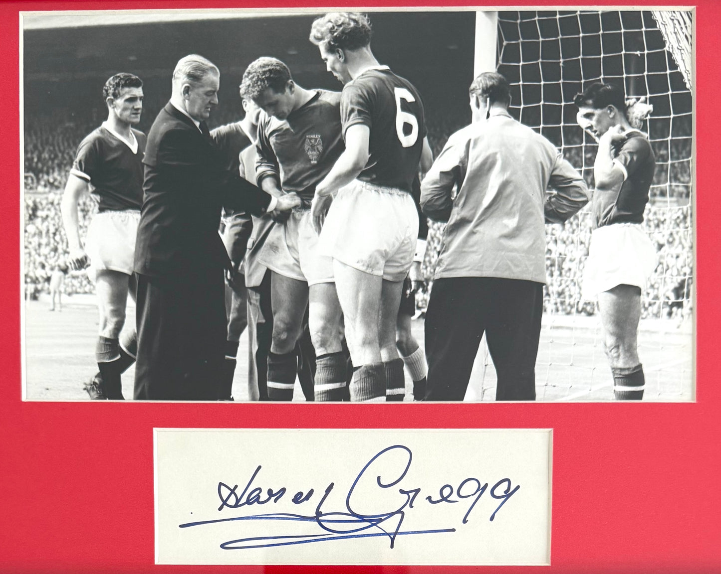 Harry Gregg, Manchester United Legend, Hand Signed Mounted Card Presentation & COA