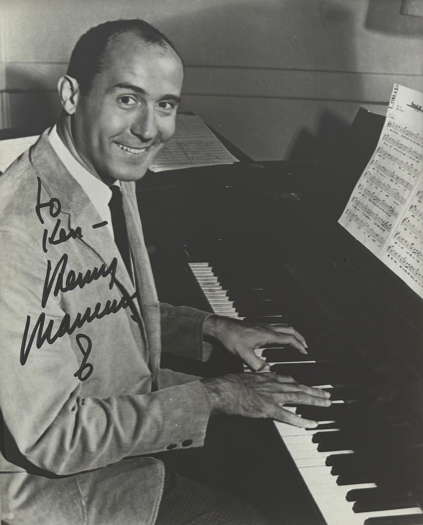 Henry Mancini, Film Composer, Hand Signed Framed 25cm x 20cm Photo Presentation & COA