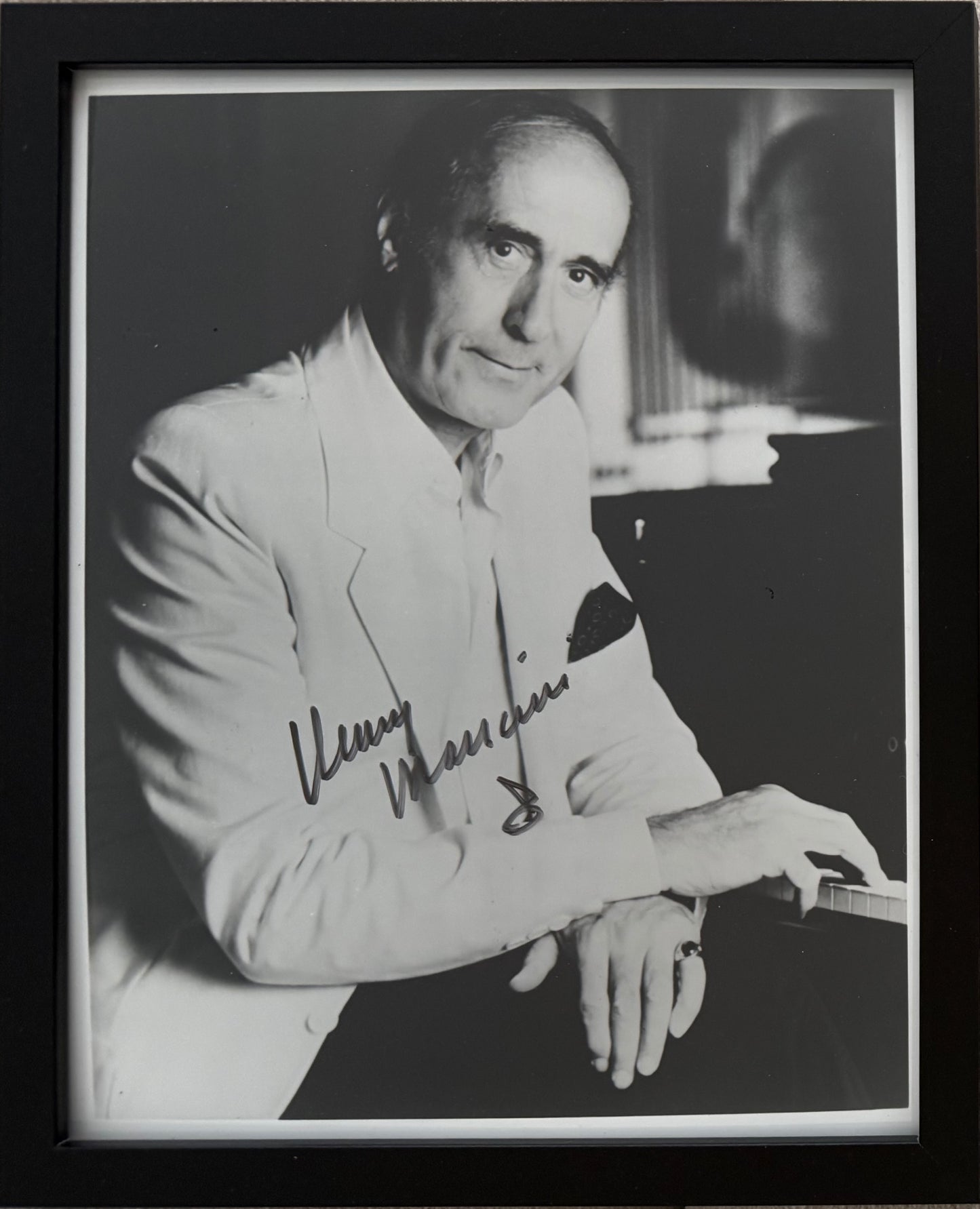 Henry Mancini, Film Composer, Hand Signed Framed 25cm x 20cm Photo Presentation & COA