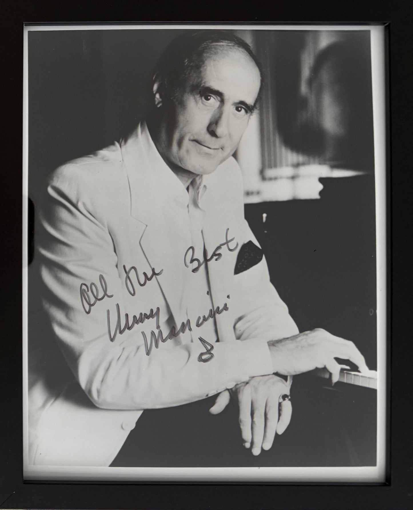 Henry Mancini, Film Composer, Hand Signed Framed 25cm x 20cm Photo Presentation & COA