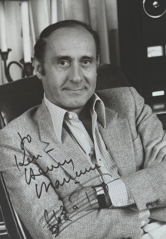 Henry Mancini, Film Composer, Hand Signed Framed 25cm x 20cm Photo Presentation & COA
