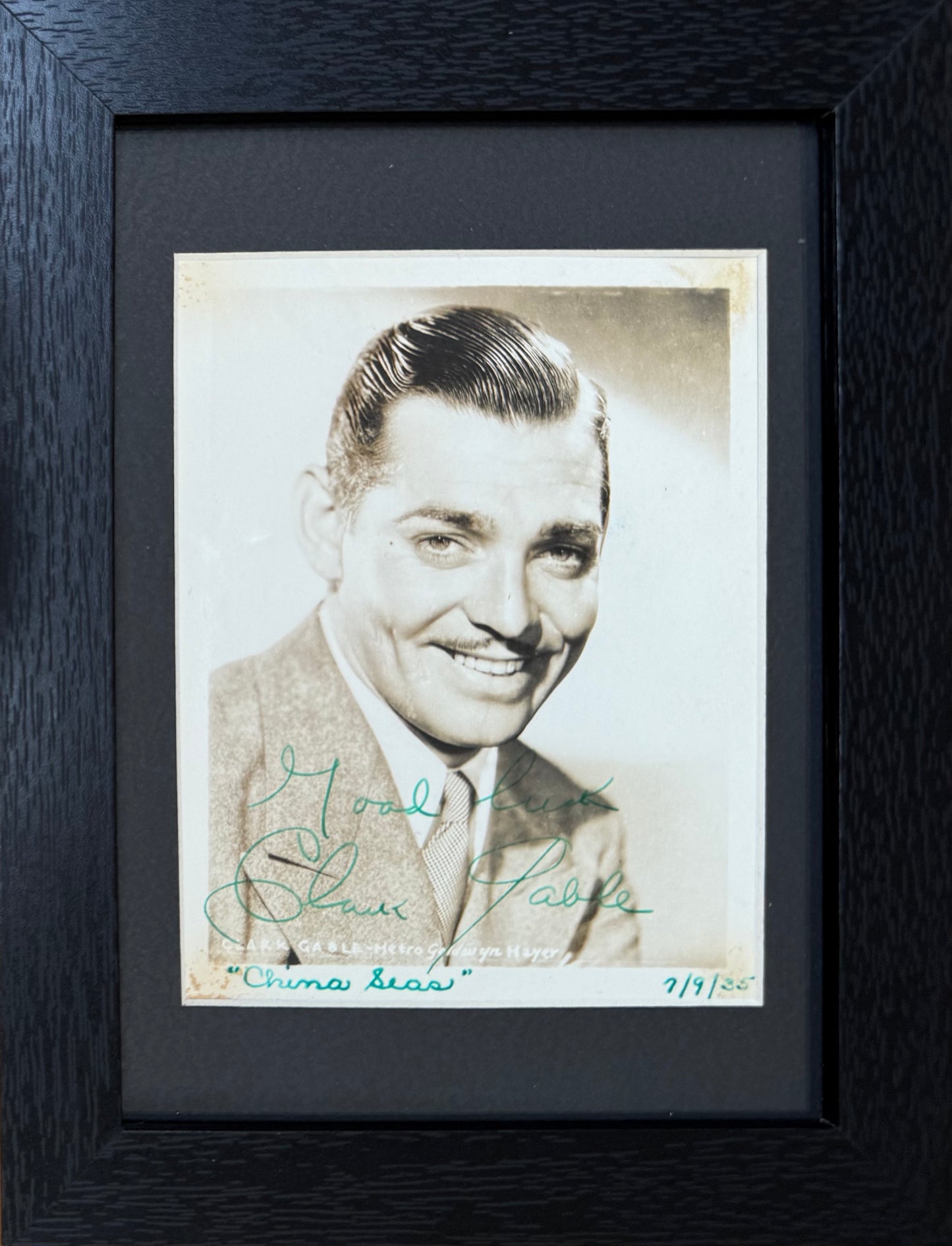 Clark Gable Framed Guaranteed Hand Signed Original Photo Presentation With COA