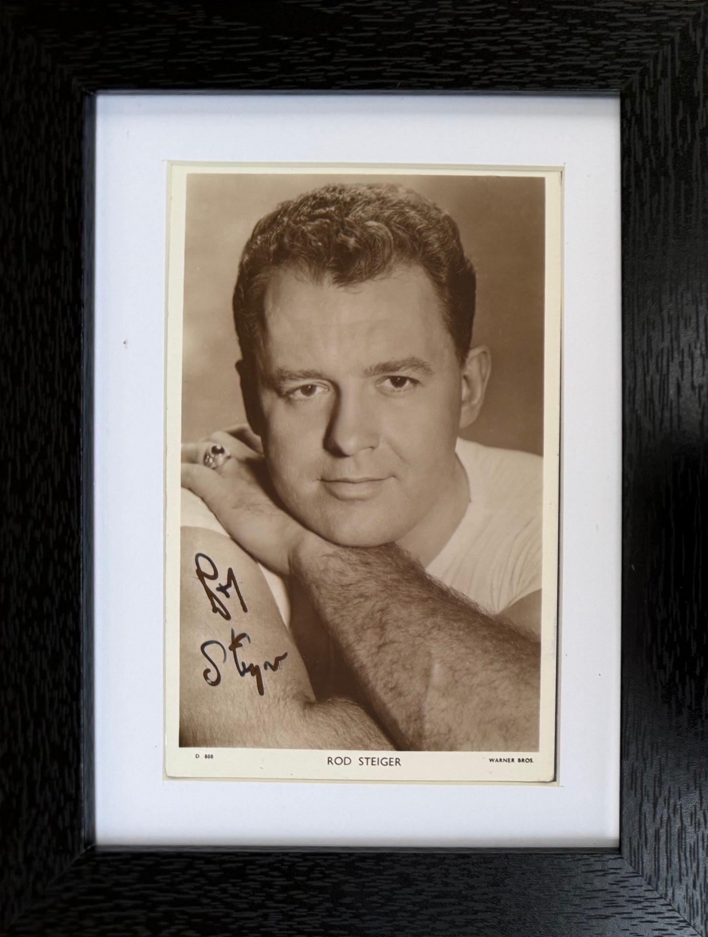 Rod Steiger Hand Signed Framed (15x10cm) Photo Presentation With COA