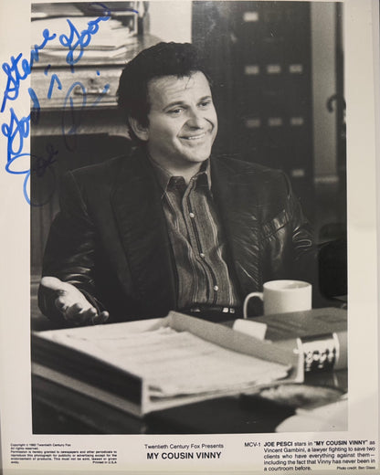 Joe Pesci, Hand Signed Framed 'My Cousin Vinny' Film Photo With COA