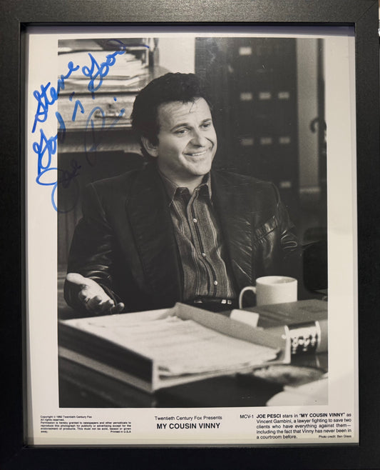Joe Pesci, Hand Signed Framed 'My Cousin Vinny' Film Photo With COA