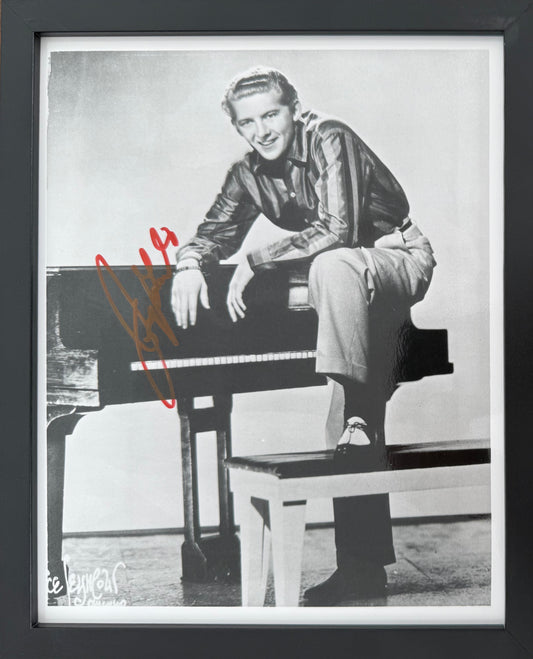 Jerry Lee Lewis, Singer, Pianist, Hand Signed Framed 25cm x 20cm Original Photo & COA