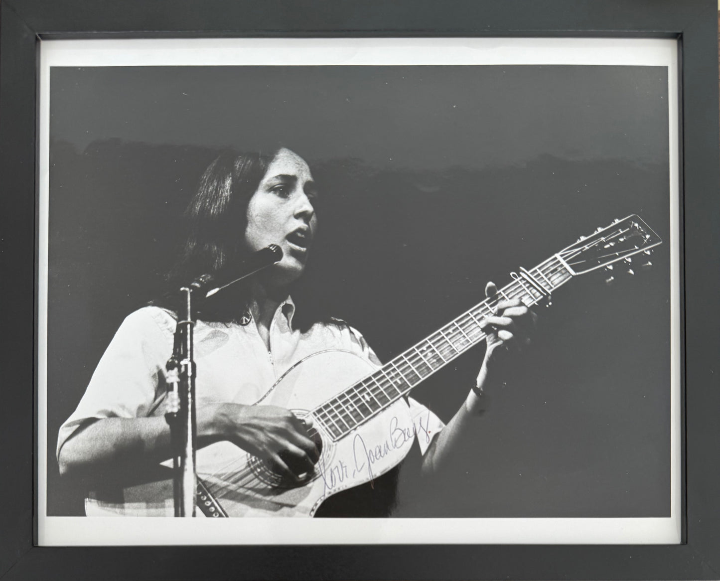 Joan Baez, Folk Singer, Cultural Icon, Hand Signed Framed Photo With COA