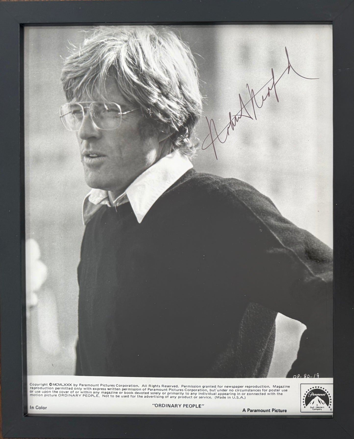 Robert Redford Hand Signed Original 'Ordinary People' Publicity Photo & COA