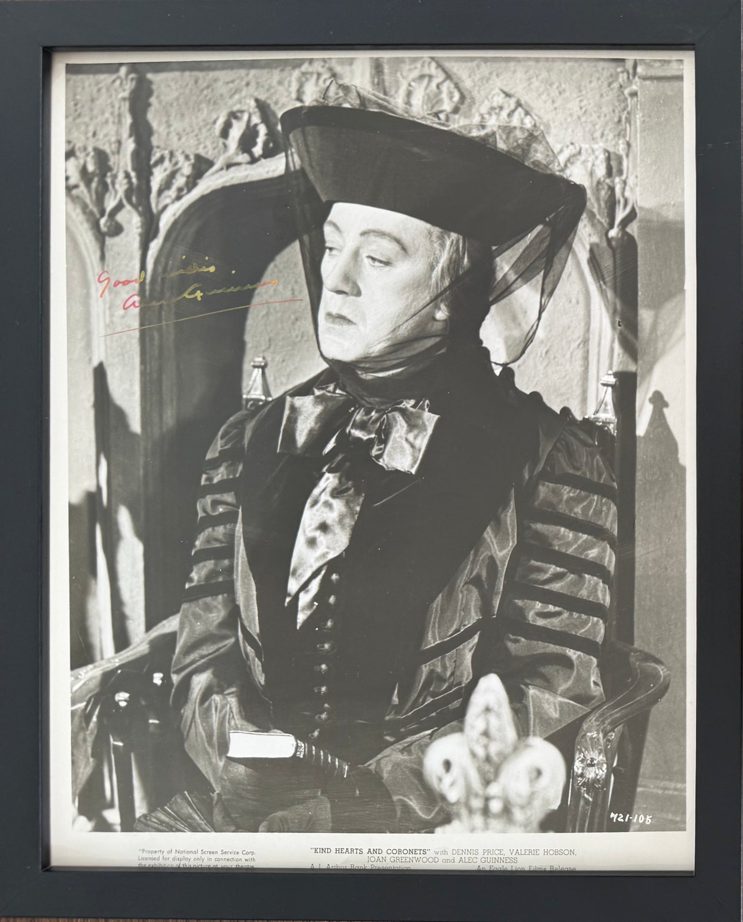 Sir Alec Guiness, Hand Signed Framed 25cm x 20cm Original Film Photo With COA