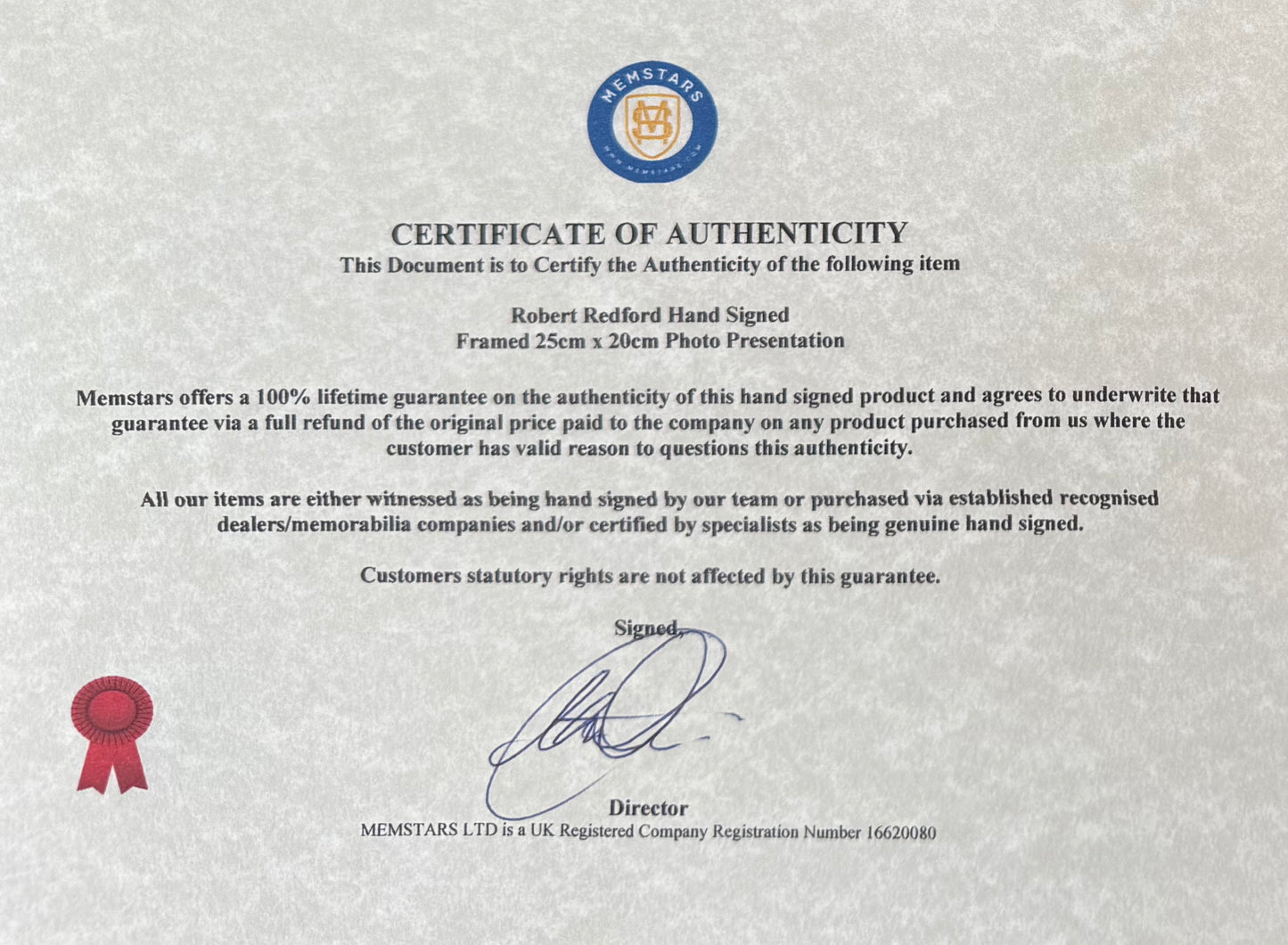 Robert Redford Hand Signed Original 'Ordinary People' Publicity Photo & COA