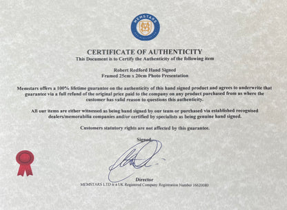 Robert Redford Hand Signed Original 'Ordinary People' Publicity Photo & COA