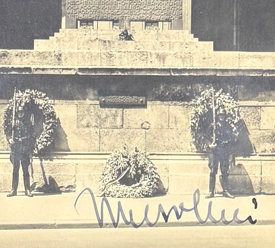 Benito Mussolini, Former Italian WWII Fascist Dictator, Hand Signed Card Presentation & COA