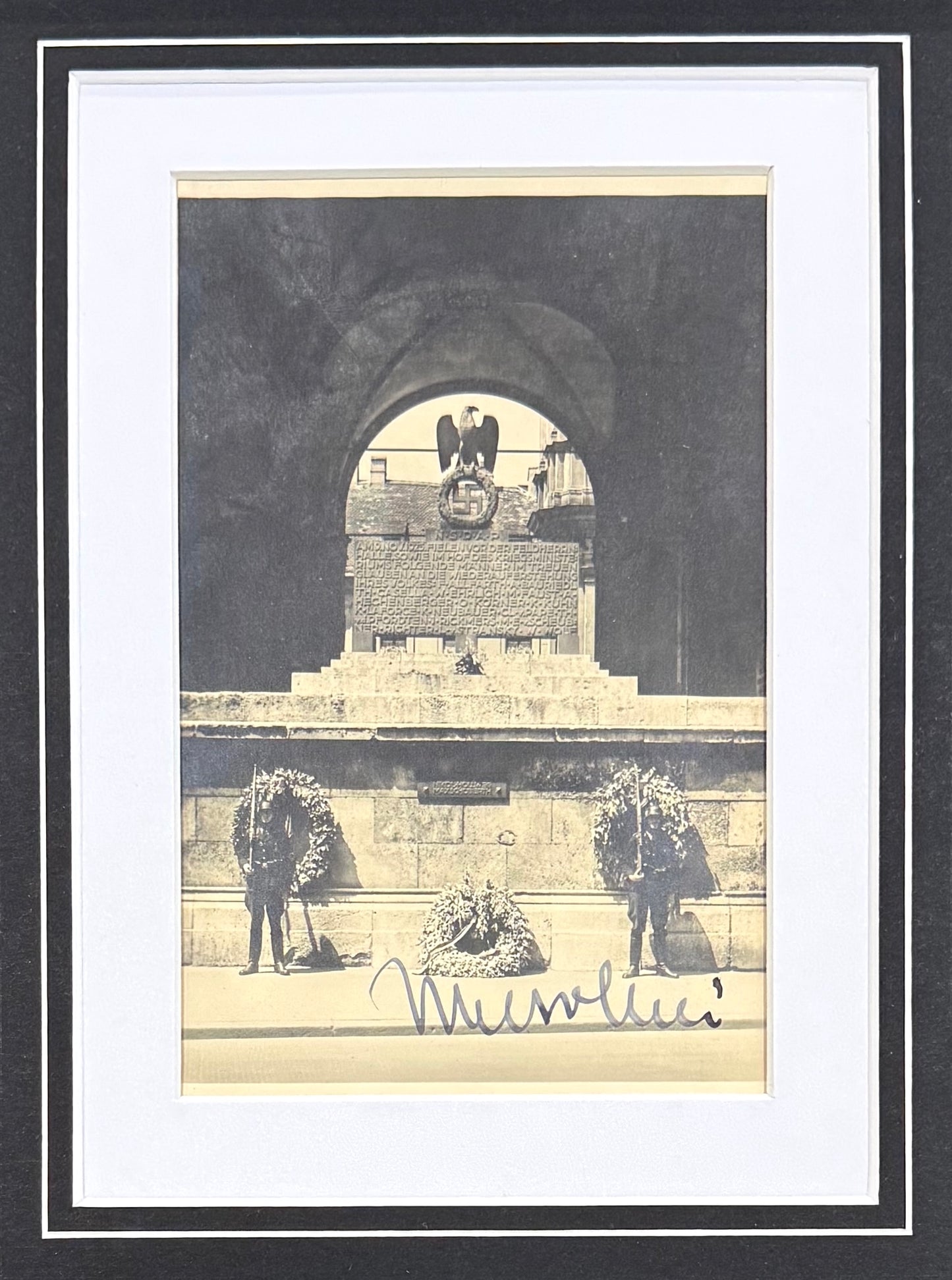 Benito Mussolini, Former Italian WWII Fascist Dictator, Hand Signed Card Presentation & COA