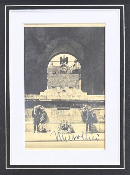 Benito Mussolini, Former Italian WWII Fascist Dictator, Hand Signed Card Presentation & COA