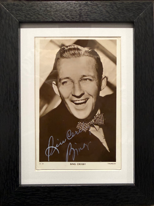 Bing Crosby, Hand Signed Framed 15cm x 10cm Publicity Photo & COA