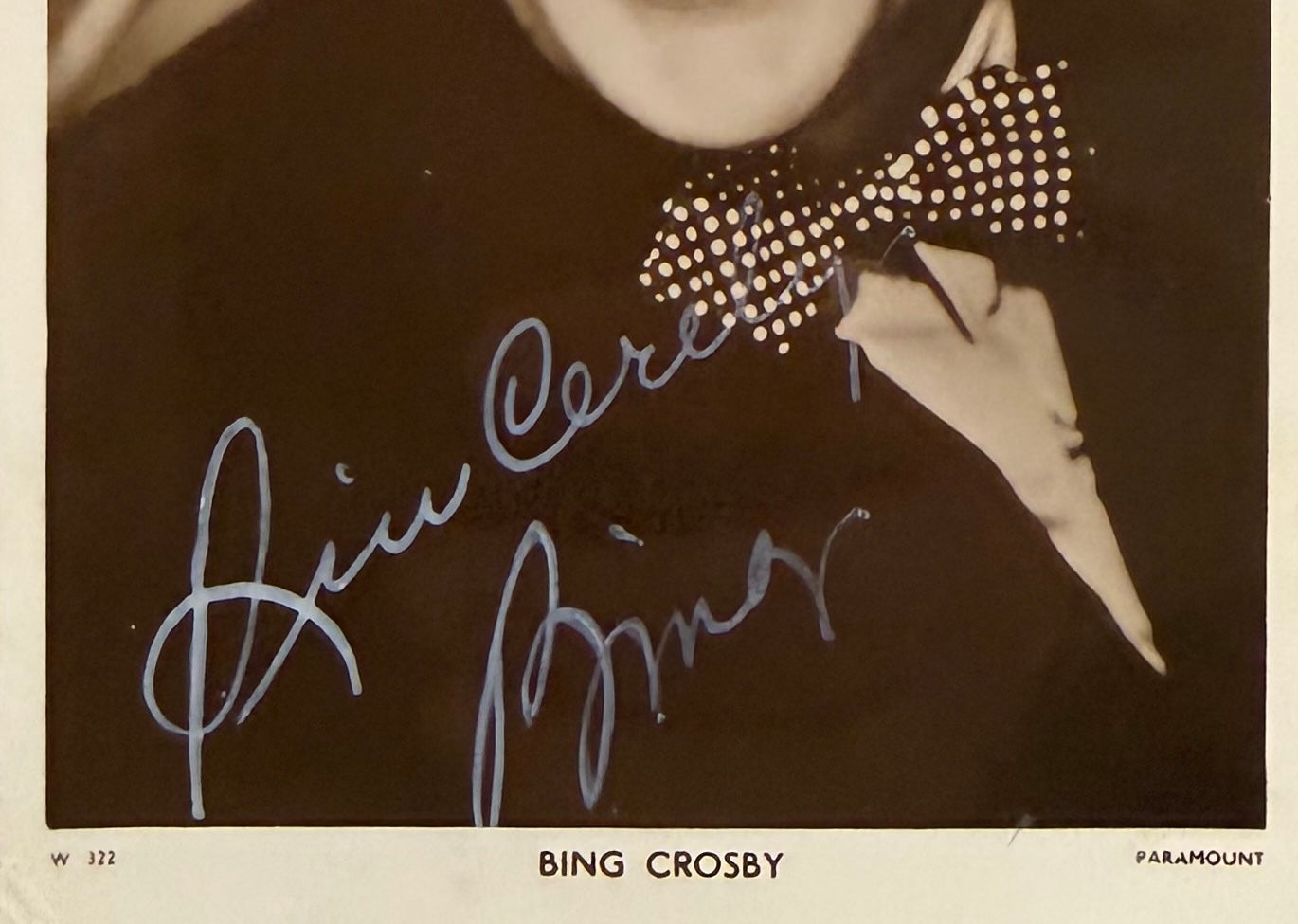 Bing Crosby, Hand Signed Framed 15cm x 10cm Publicity Photo & COA