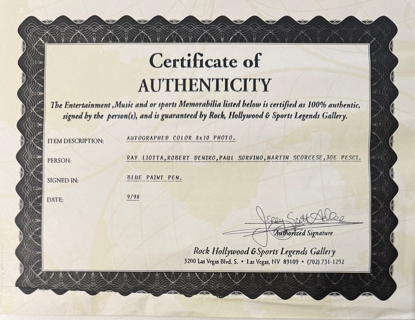 Goodfellas Multi-Actor Hand Signed Framed, Mounted Original Film Photo & COA