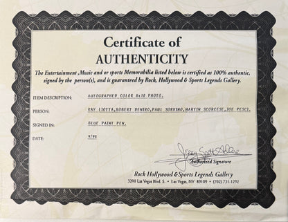 Goodfellas Multi-Actor Hand Signed Framed, Mounted Original Film Photo & COA