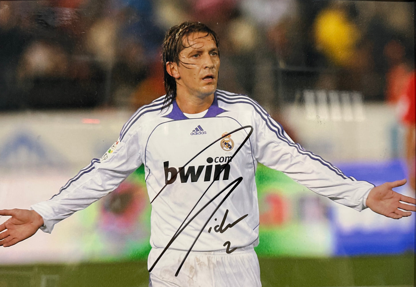 Michel Salgado, Real Madrid, Spain Footballing Legend, Hand Signed Photo & COA