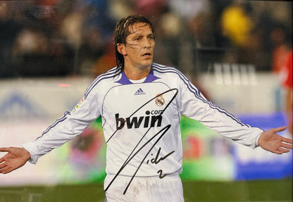 Michel Salgado, Real Madrid, Spain Footballing Legend, Hand Signed Photo & COA