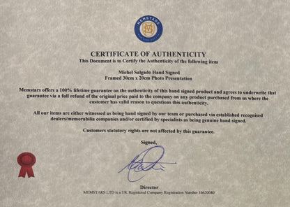 Michel Salgado, Real Madrid, Spain Footballing Legend, Hand Signed Photo & COA