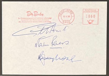 Moore, Hurst, Peters, West Ham United Legends Guaranteed Hand Signed First Day Cover Presentation & COA