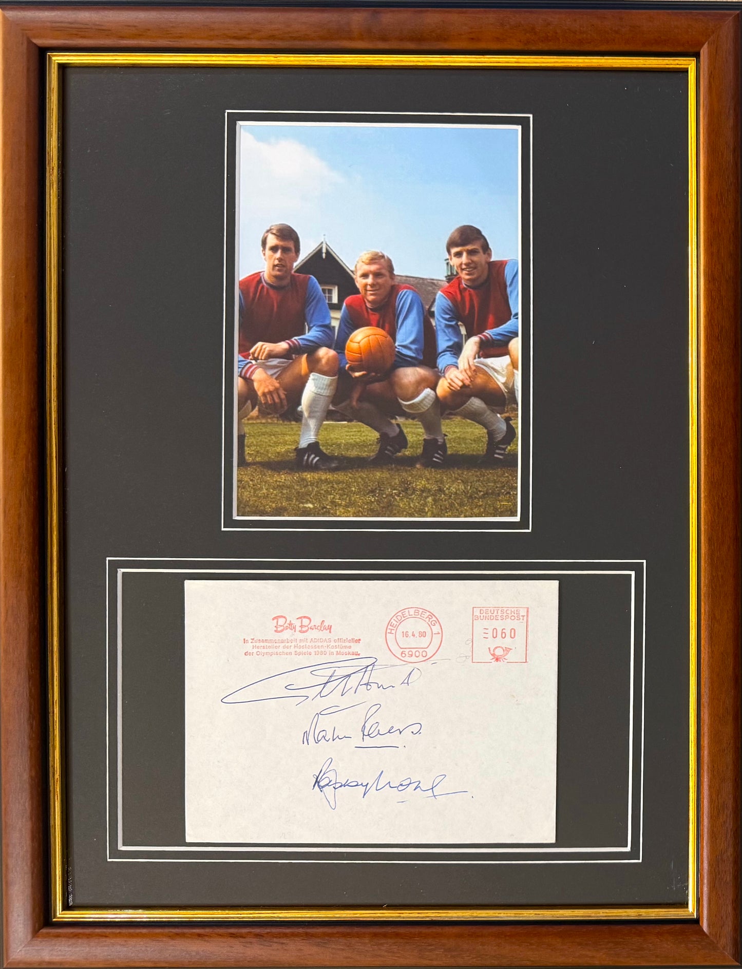 Moore, Hurst, Peters, West Ham United Legends Guaranteed Hand Signed First Day Cover Presentation & COA